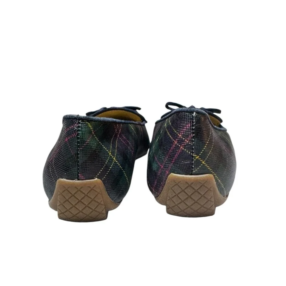 Talbots Tartan Plaid Francesca Tie Tassel Driving Moccasins Size 7.5 Preppy